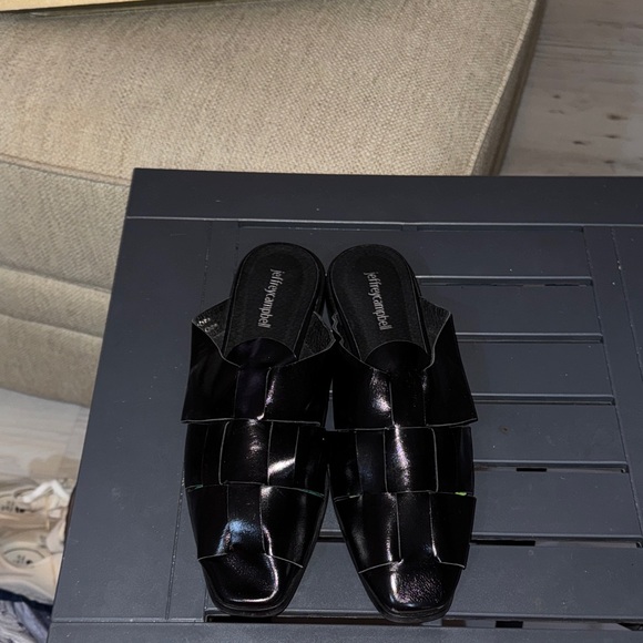 Jeffrey Campbell Shoes - Jeffrey Campbell Black Leather Slip-On Loafers